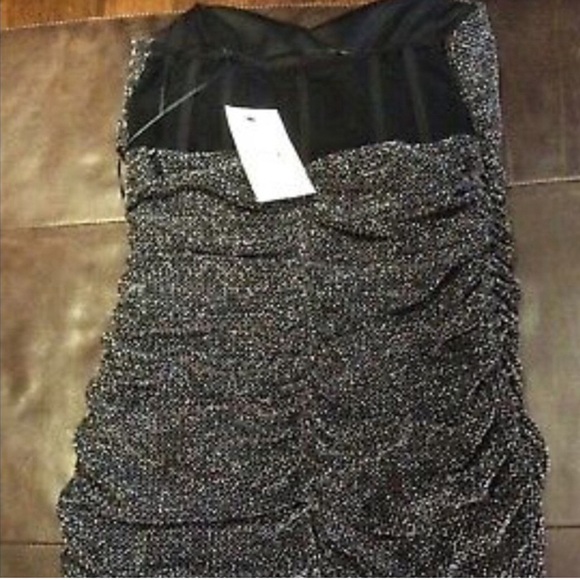 ABS by Allen B Swartz Strapless Metallic Mini Dress M - Picture 2 of 5
